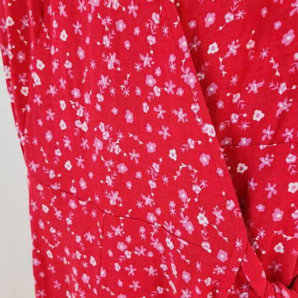 Diane Von Furstenberg Red Jasmine Floral Wrap Dress Size Medium - Picture 4 of 7